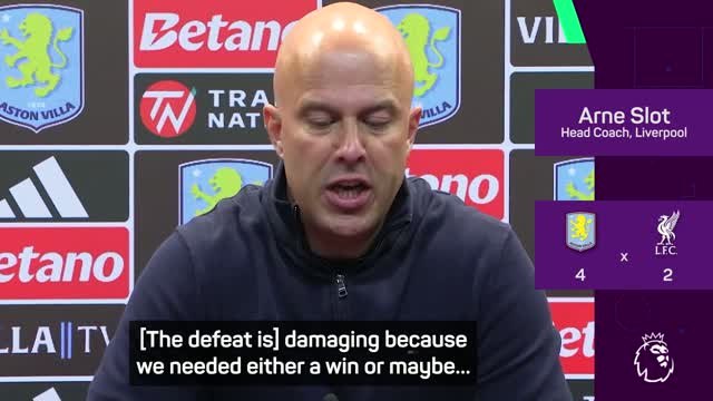 Slot urges Liverpool fans to keep faith after 'damaging' defeat to Aston Villa