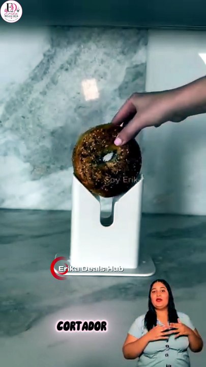 Cortador de Bagels Seguro con Guillotina | Bagel Slicer Profesional para Cocina | Sin Riesgo