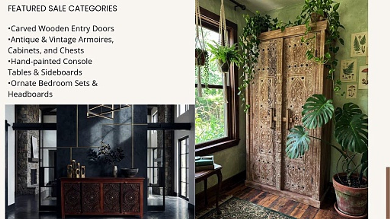 The Art of the Grand Entrance: Maximalist Carved Doors & Furniture