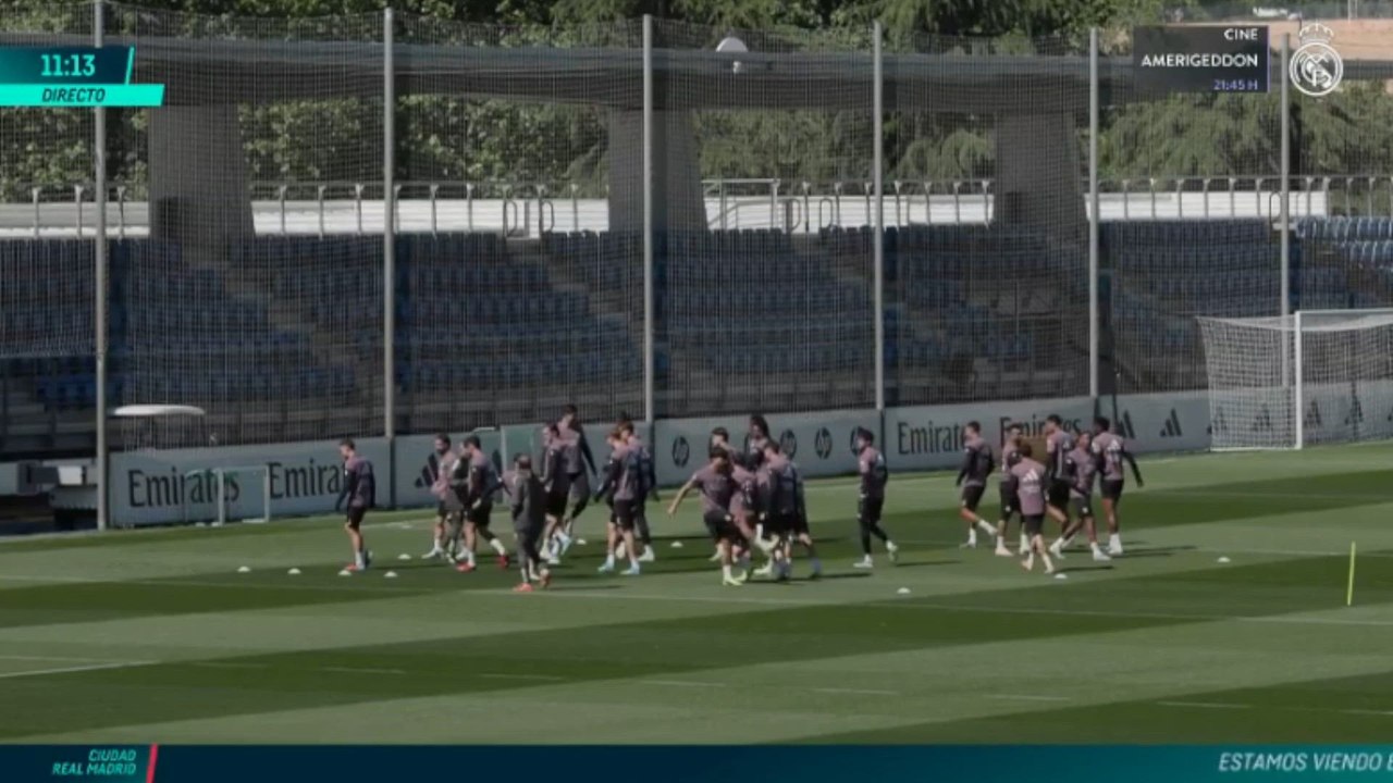 Entrenamiento del Real Madrid antes de viajar a Sevilla