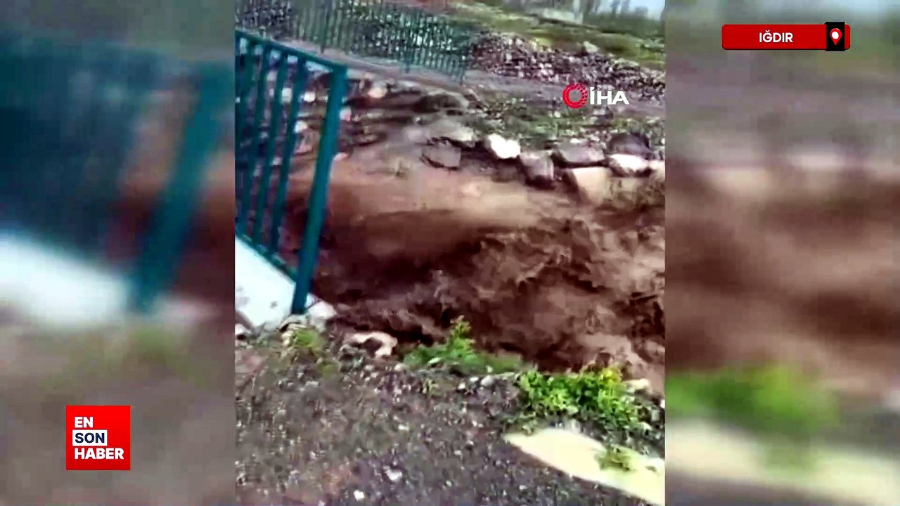 Iğdır Karakuyu köyünde evler ve araziler sular altında kaldı