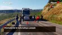 Otomobil ile tır kafa kafaya çarpıştı