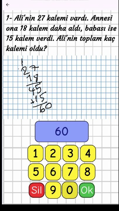 2.15- Toplama İşlemi Problemleri (zor) - 2. Sınıf Matematik