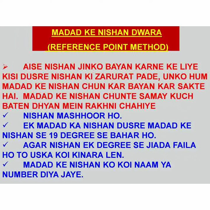 Judging distance.FASLE KA ANUMAN LAGANA and indication of landmark