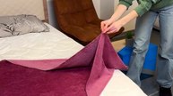 Heart-shaped towel for your bed
