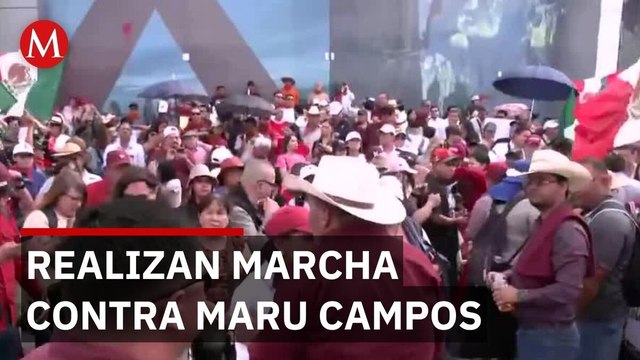 Realizan marcha en Chihuahua contra Maru Campos por la presunta presencia de agentes de EU