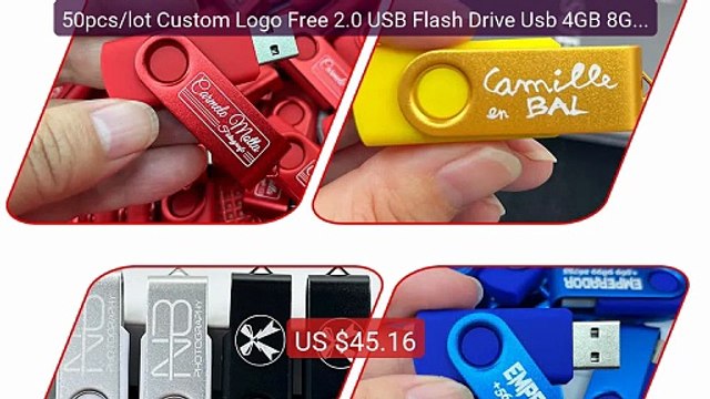 50pcs/lot Custom Logo Free 2.0 USB Flash Drive Usb 4GB 8GB 32G... — Best Buy 2026 | Great Quality!