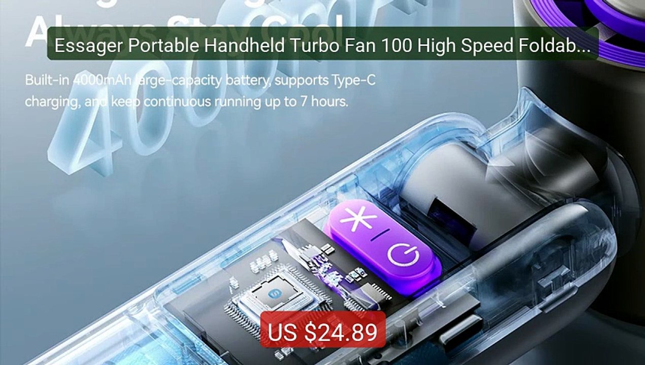 Essager Portable Handheld Turbo Fan 100 High Speed Foldable F... — Amazing Value 2026 | Must Have!