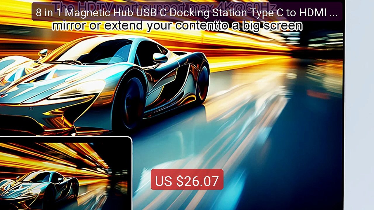 8 in 1 Magnetic Hub USB C Docking Station Type C to HDMI 4K60... — Amazing Value 2026 | Must Have!
