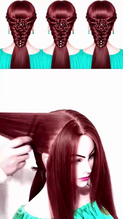Easy ponytail braid hairstyle for girls