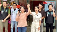 民眾黨台中劉芩妤成立總部 江啟臣送花來、黃國昌被問「藍白合」
