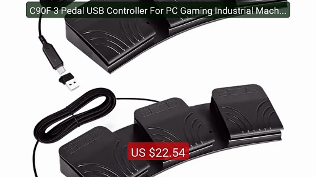 C90F 3 Pedal USB Controller For PC Gaming Industrial Machinery... — Best Buy 2026 | Great Quality!