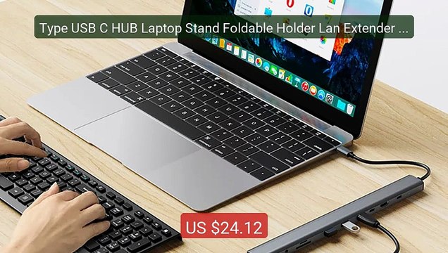 Type USB C HUB Laptop Stand Foldable Holder Lan Extender USB Disk ... — Best Deal 2026 | Shop Now!