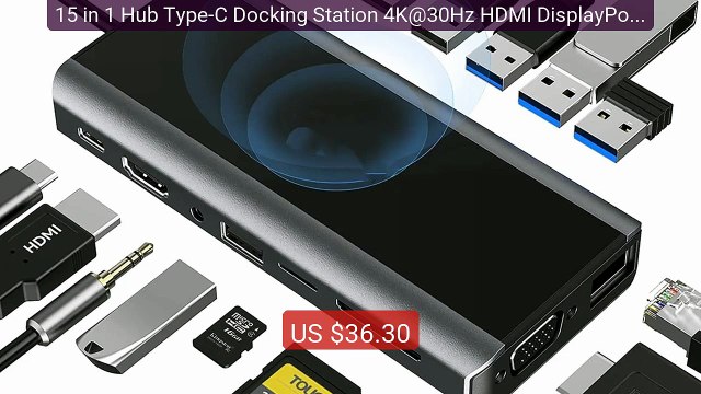 15 in 1 Hub Type-C Docking Station 4K@30Hz HDMI DisplayPort US... — Hot Deal 2026 | Limited Offer!