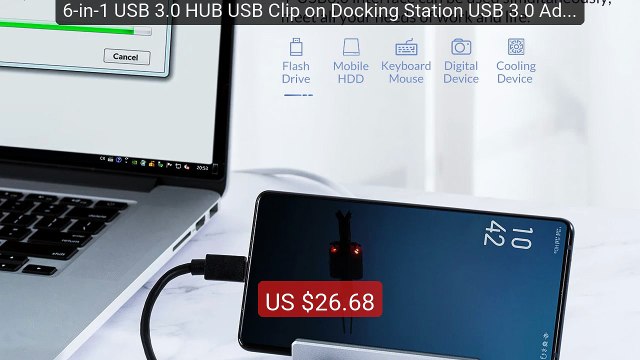 6-in-1 USB 3.0 HUB USB Clip on Docking Station USB 3.0 Adapter... — Best Buy 2026 | Great Quality!