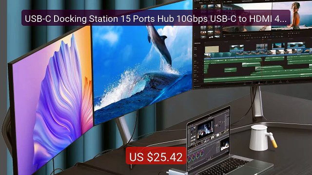 USB-C Docking Station 15 Ports Hub 10Gbps USB-C to HDMI 4K@60HZ PD... — Best Deal 2026 | Shop Now!