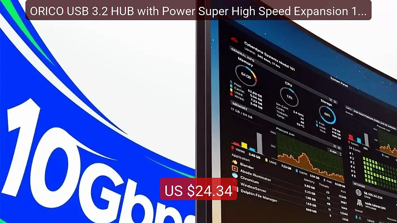 ORICO USB 3.2 HUB with Power Super High Speed E...