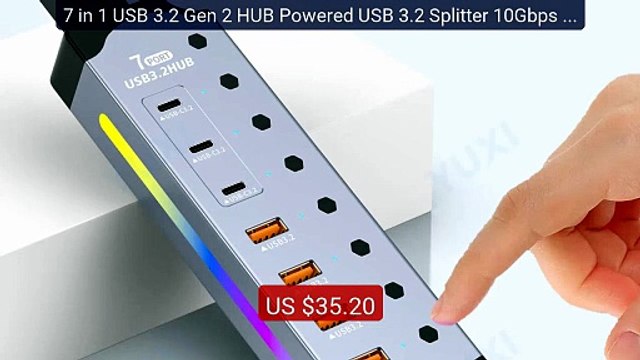 7 in 1 USB 3.2 Gen 2 HUB Powered USB 3.2 Splitter 10Gbps USB A... — Hot Deal 2026 | Limited Offer!