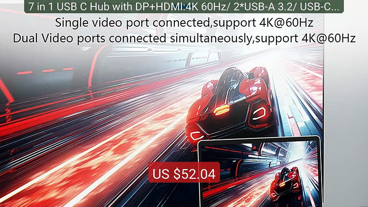 7 in 1 USB C Hub with DP+HDMI:4K 60Hz/ 2*USB-A 3.2/ USB-C 3.2/ 1000... — Top Rated 2026 | Buy Now!