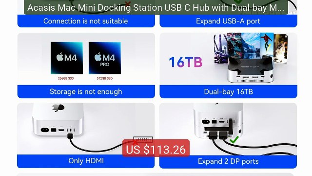 Acasis Mac Mini Docking Station USB C Hub with Dual-bay M.2 N... — Amazing Value 2026 | Must Have!