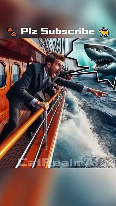 Daddy Fights Shark to Save a Kitten 🐈👊🐬 #ai #cat #catlover #story #cutecat #cute