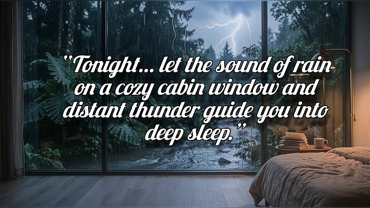 Cozy Forest Cabin Window Rain 🌧️ with Thunder | Fall Asleep in Minutes #rain #deepsleep #relax #trending