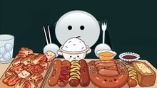 Mukbang Animation / Giant sausage, kimchi and rice