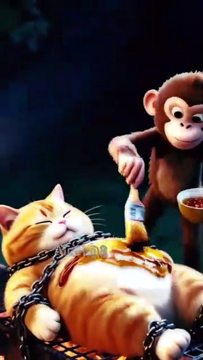 Cat with monkey