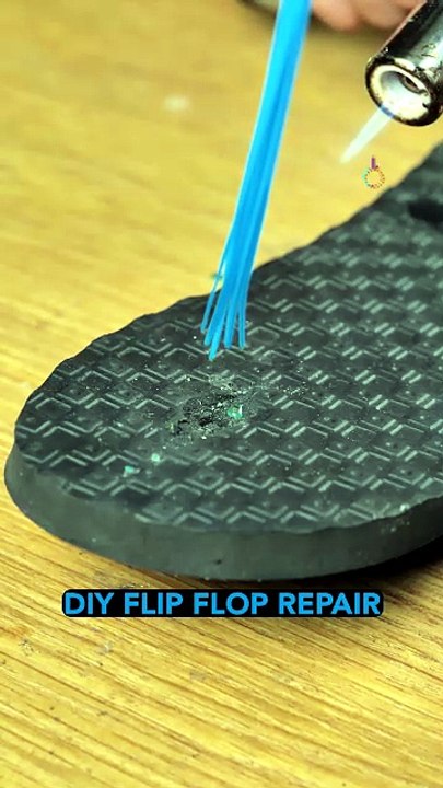 Quick and easy hack to repair flip flops✨