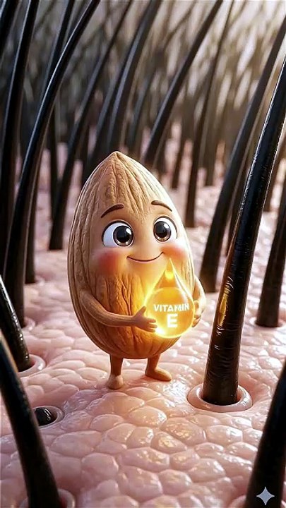 داخل فروه الرأس   E  السر اللي مخبياه عنك حبة اللوز! 🌰✨رحلة فيتامين