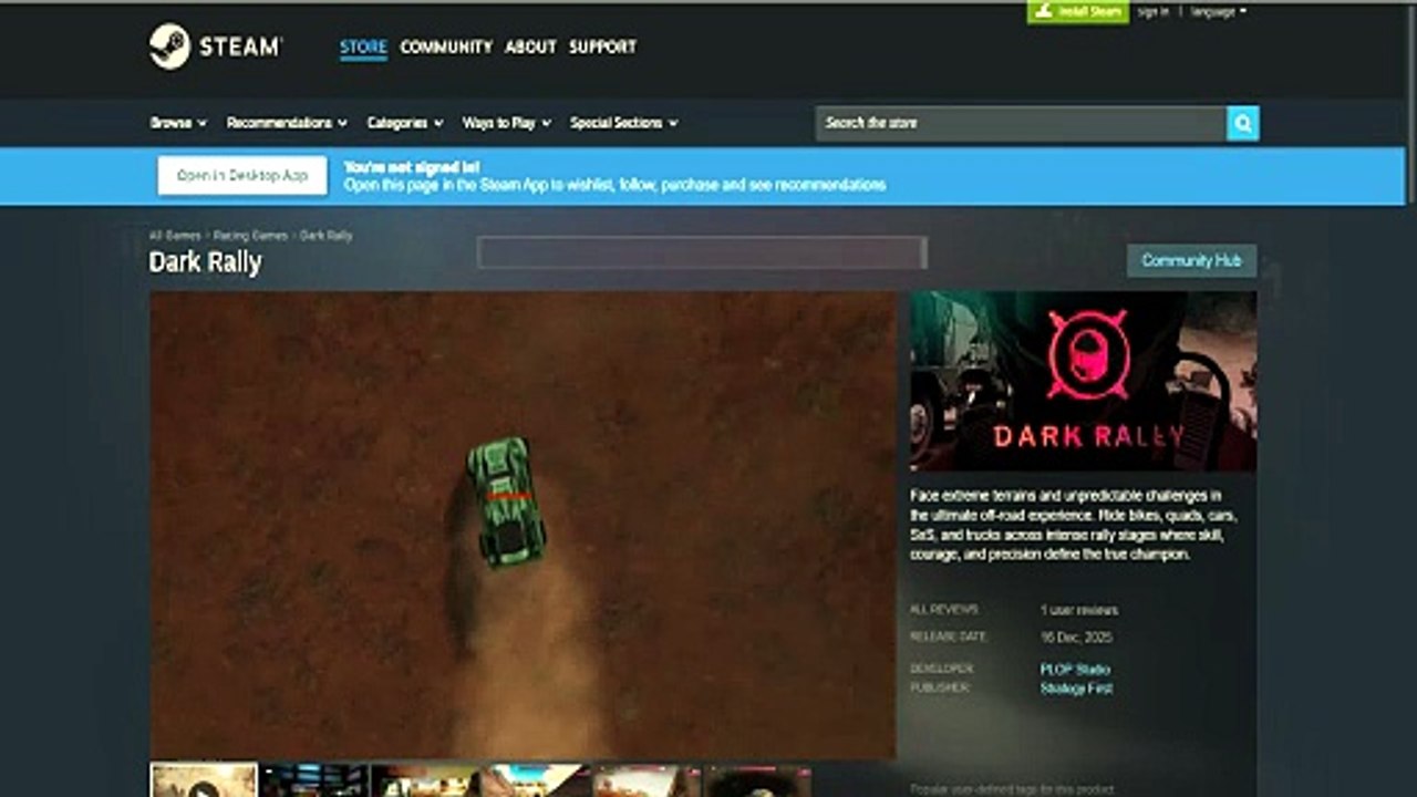 Oh no! Dark Rally is now on PC!!!