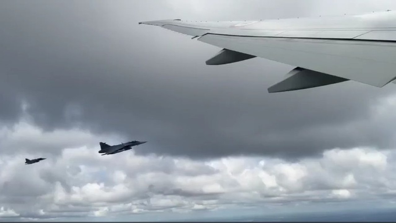 Watch: Gripen fighter jets escort PM Modi's plane as it enters Swedish airspace
