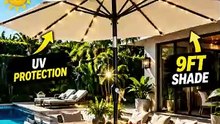 AreShark 9FT Patio Umbrella | Outdoor Market & Pool Shade Umbrella