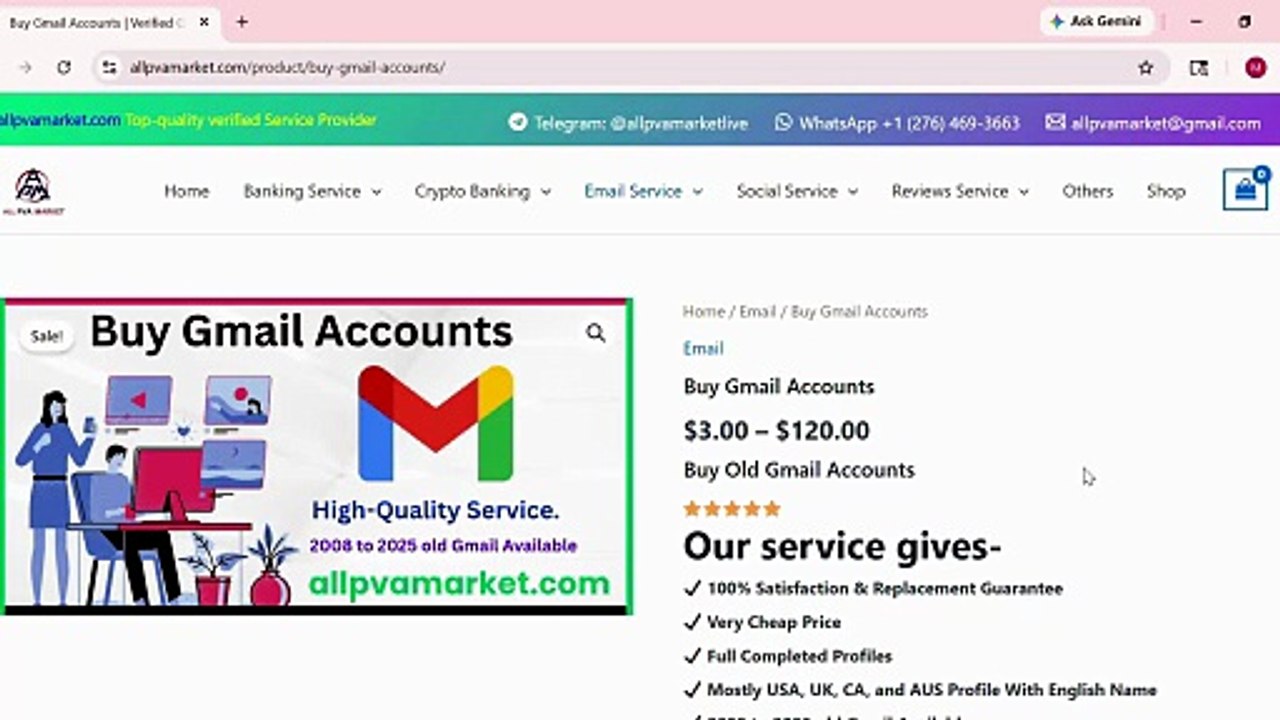 What are the 5 best sites to buy old Gmail accounts in bulk?