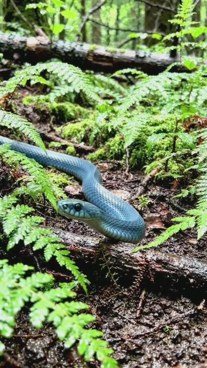 Blue Racer Snake – The Lightning Fast Snake That Can Chase Humans! ⚡🐍 #Animalfacts #wildlife