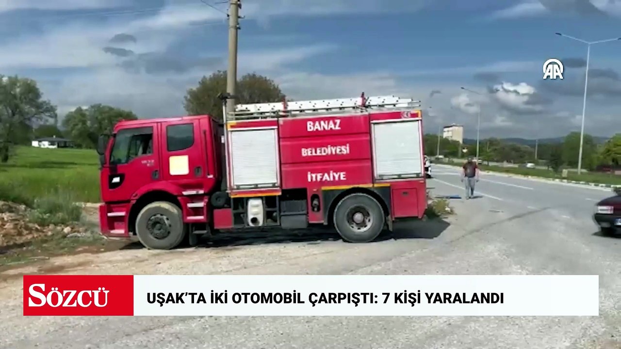 Uşak'taki 2 otomobilin çarpışması sonucu 7 kişi yaralandı