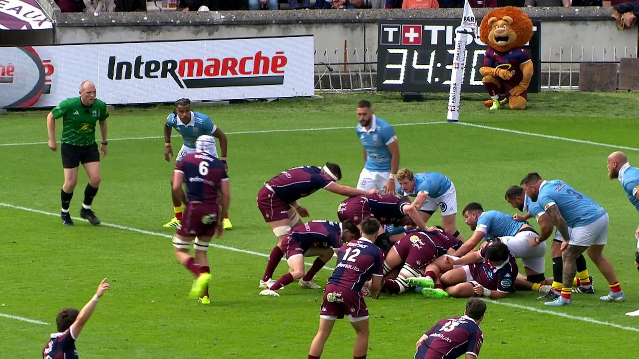 TOP 14 - Essai de Romain BUROS (UBB) - Union Bordeaux-Bègles - USA Perpignan