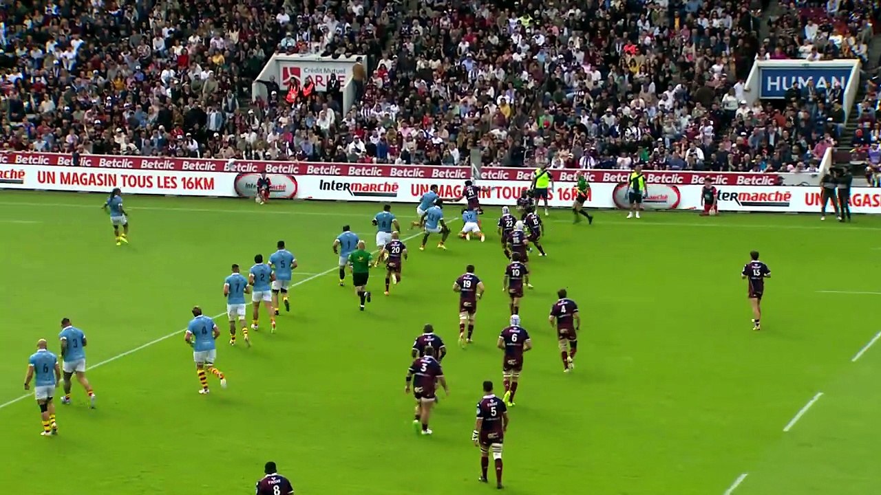 TOP 14 - Essai de Louis BIELLE-BIARREY (UBB) - Union Bordeaux-Bègles - USA Perpignan