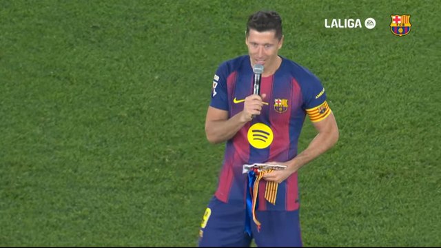 LEWANDOWSKI, discurso COMPLETO hoy en su DESPEDIDA con el FC BARCELONA en el CAMP NOU