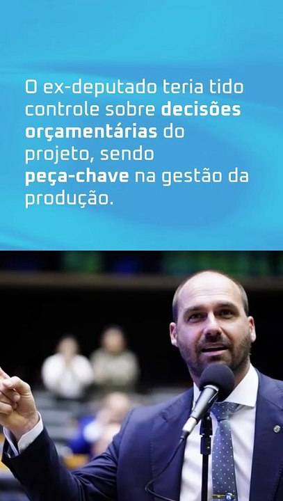 Vídeo - Eduardo Bolsonaro atuou como produtor em filme com recursos de Vorcaro, diz site