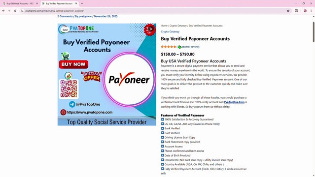 Best 1.02 Platforms for Buying Verified Payoneer Accounts in Safe