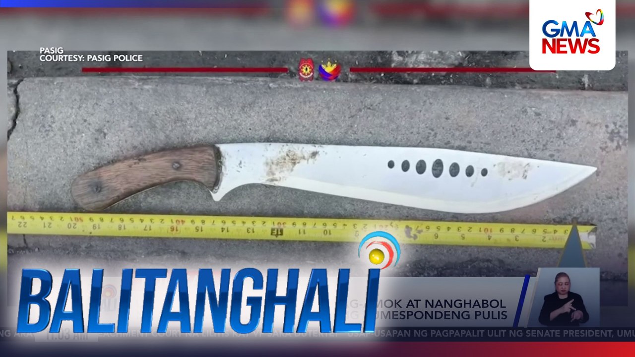 Lalaking may bitbit na itak, nag-amok at nanghabol ng ilang motorista; napatay ng rumespondeng pulis | Balitanghali