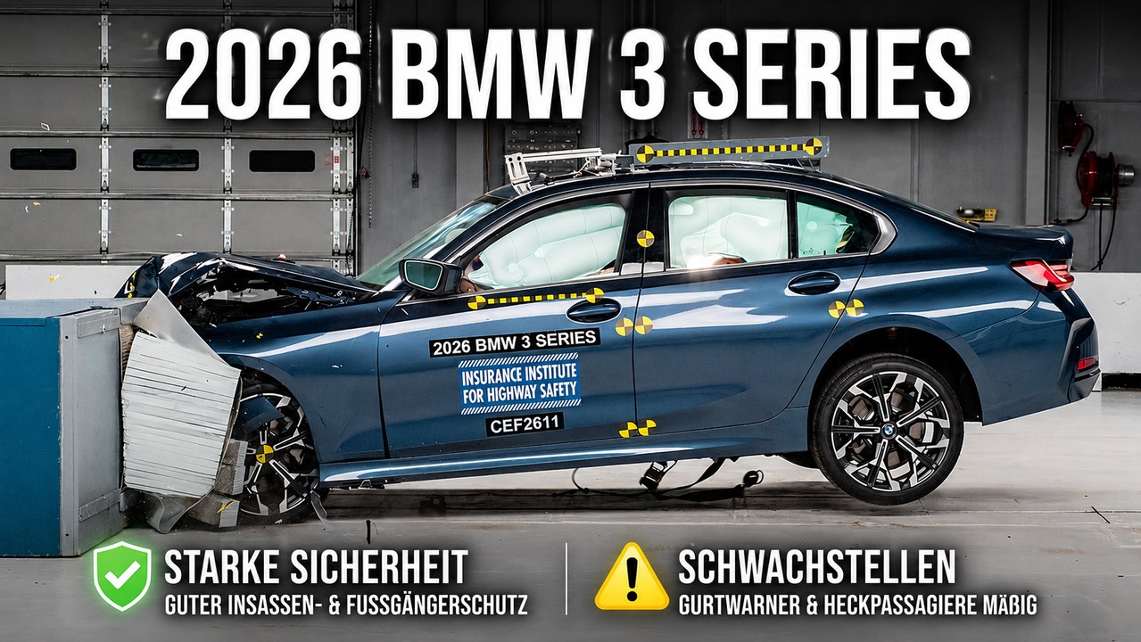BMW 3 Series 2026 IIHS Crashtest mit Sicherheitsanalyse