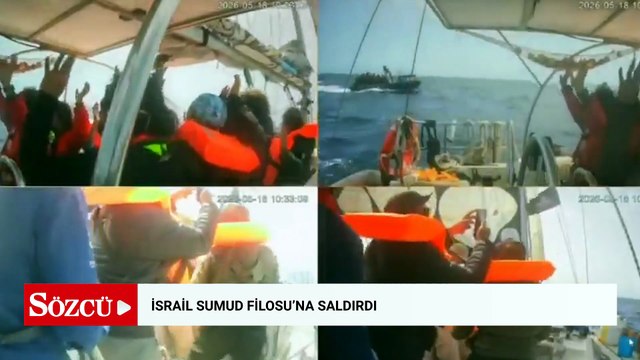 İsrail Sumud Filosu'na saldırdı! işte o anlar