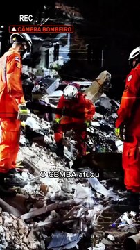 Novas imagens mostram momento em que bombeiros iniciam resgates das vítimas de desabamento em Salvador; assista