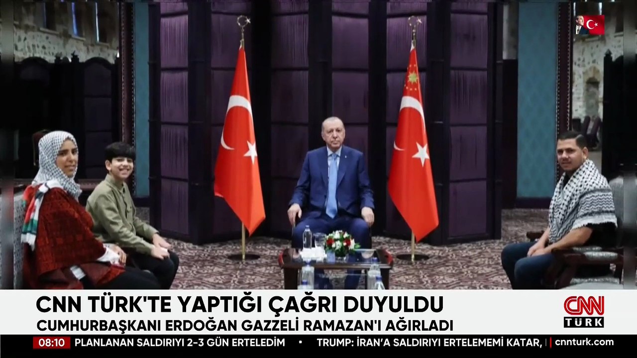 CNN TÜRK'te yaptığı çağrı duyuldu: Cumhurbaşkanı Erdoğan, Gazzeli Ramazan'ı ağırladı