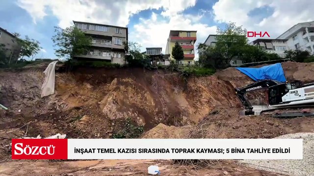 Kocaeli'de, inşaat temel kazısı sırasında toprak kayması; 5 bina tahliye edildi