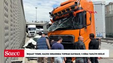 Kazada TIR ile duvar arasına sıkışan otomobilin sürücüsü hafif yaralandı