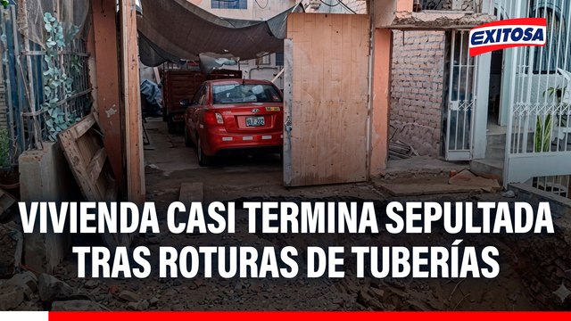 Vivienda en VMT casi termina sepultada tras rotura de tuberías de agua