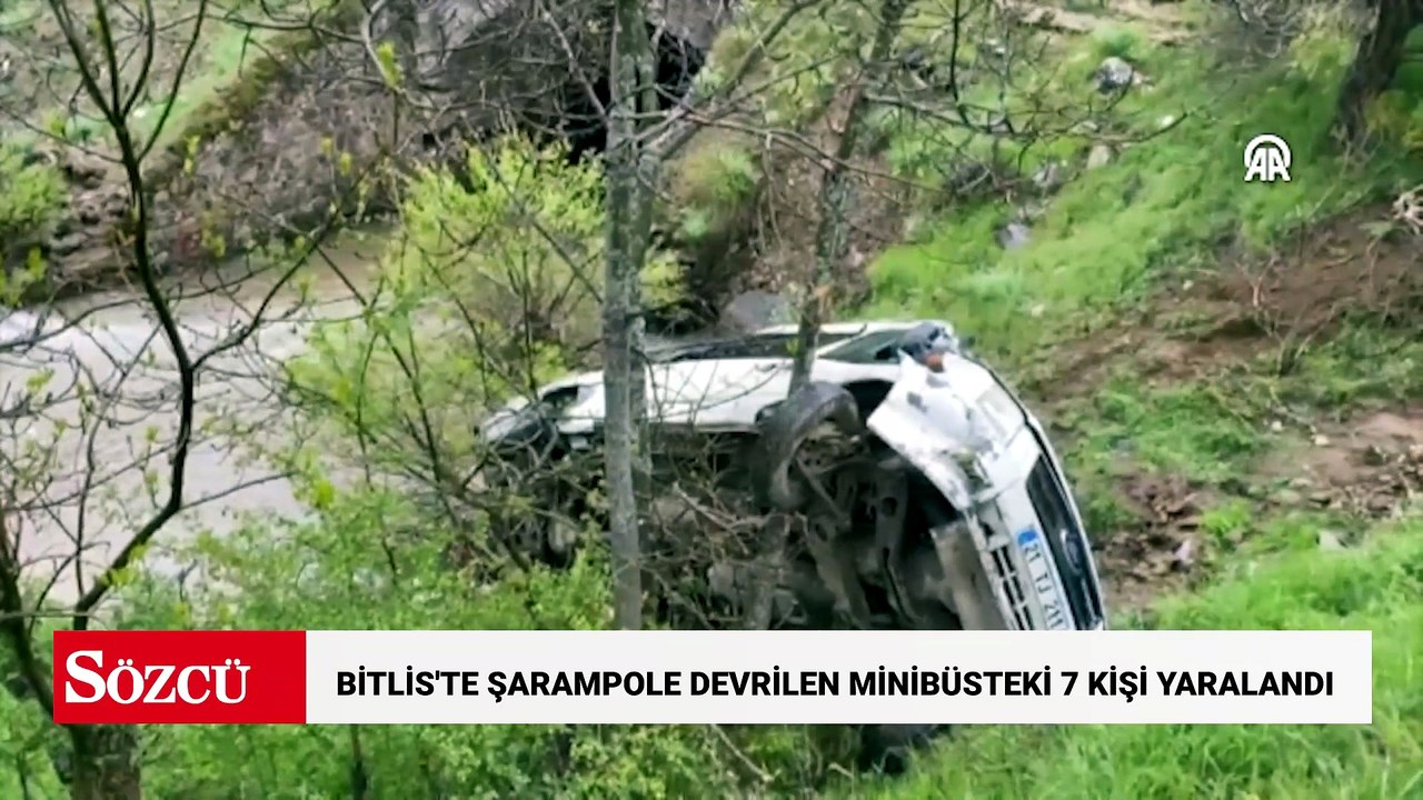 Bitlis'te şarampole devrilen minibüsteki 7 kişi yaralandı